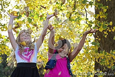 Autumn girls Stock Photo