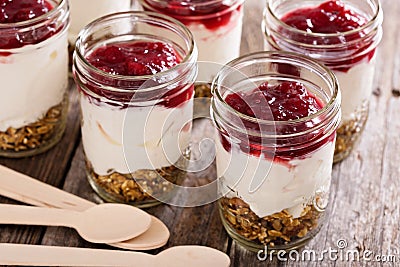 Autumn granola parfait Stock Photo