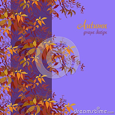 Autumn grape vine Vector Illustration