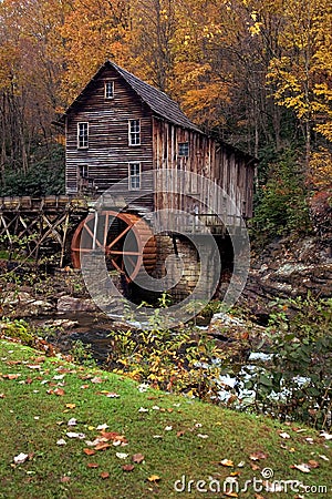 Autumn at the Grist Mill Stock Photo