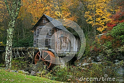 Autumn at the Grist Mill Stock Photo