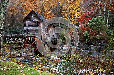 Autumn at the Grist Mill Stock Photo