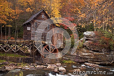 Autumn at the Grist Mill Stock Photo