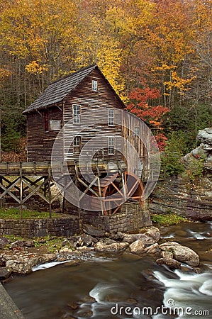 Autumn at the Grist Mill Stock Photo