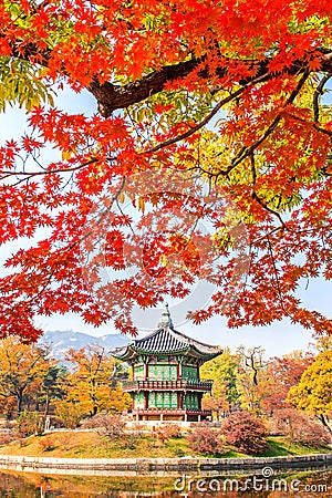 Autumn in Gyeongbukgung Palace,Korea Stock Photo