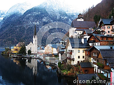 Autumn in Hallstatt Stock Photo