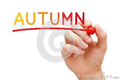 Autumn Handwritten With Marker Stock Photo