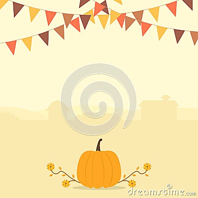 Autumn harvest season and thanksgiving banner Vector Illustration