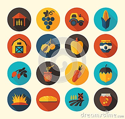 Autumn Harvest Thanksgiving flat icon Vector Illustration