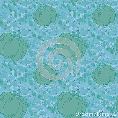 Autumn harvest vegetable seamless pumpkins pattern for wrapping paper and fabrics and linens and kids clothes Cartoon Illustration