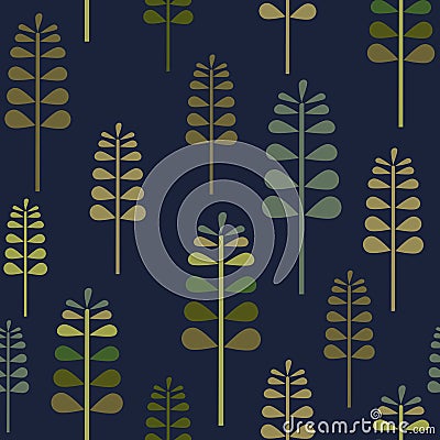 Autumn Herbalism on Navi Seamless Pattern, Fall Nature Surface Pattern Background Forest Floor Repeat Pattern for textile design, Vector Illustration