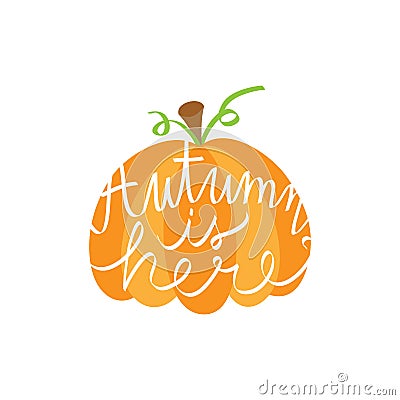 Autumn is here pumpkin vector illustration icon Vector Illustration