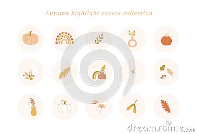 Autumn Highlight Covers collection. Vector Illustration