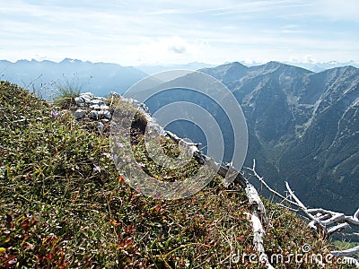 Autumn hiking and mountaineeting in brandenburger alpen in austria Stock Photo