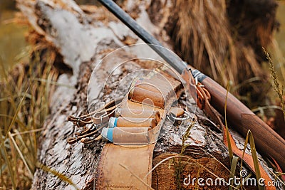 Autumn hunting season. Hunting Conceptual background. Outdoor sports. Stock Photo