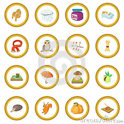 Autumn icon circle Vector Illustration