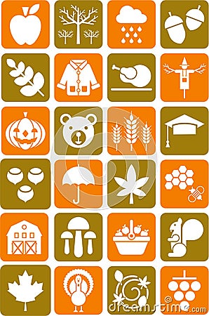 Autumn icons Vector Illustration