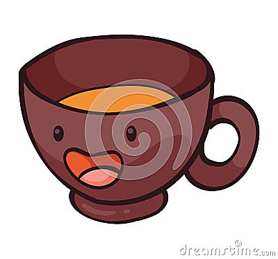 autumn kawaii coffee cup Vector Illustration