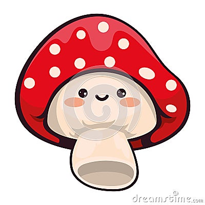 autumn kawaii mushroom cute Vector Illustration