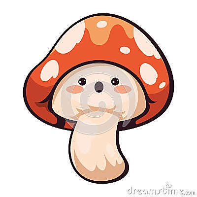 autumn kawaii mushroom Vector Illustration
