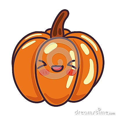 autumn kawaii pumpkin Vector Illustration