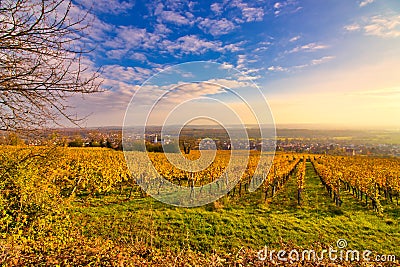 Autumn in kraichgau with a view of a village Stock Photo