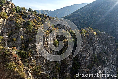 Autumn ladscape with forest around Krichim Reservoir, Rhodopes Mountain, Bulgaria Stock Photo