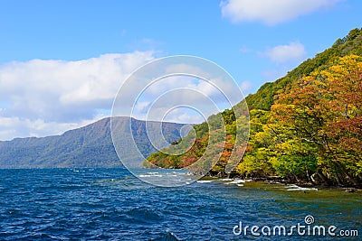 Autumn in the Lake Towada Stock Photo