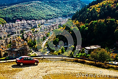 Autumn landscape with Brasov Stock Photo