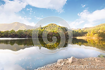 Autumn landscape of Cuihu Lake, Greenstone Valley Forest Park, Benxi, Liaoning, China. Stock Photo