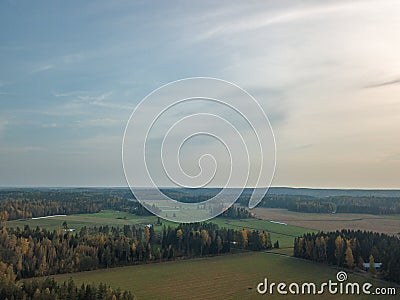 Autumn landscape, forests, drone photo Finland, Scandinavia Stock Photo