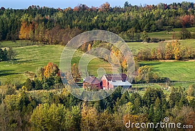 Autumn landscape near the Chartierville Valley in Estrie, Quebec, Canada Stock Photo