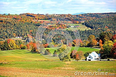 Autumn landscape in Rural Vermont Stock Photo