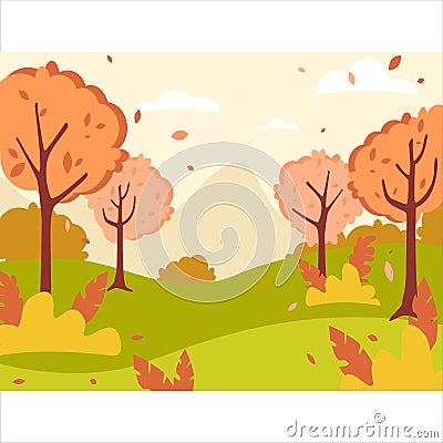 Autumn landscape season Vector Illustration