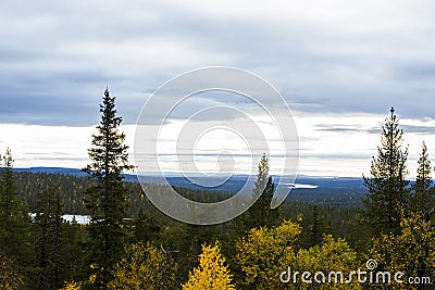 Autumn landscape in Yllas Pallastunturi National Park, Lapland, Finland Stock Photo