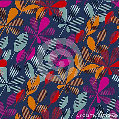 Autumn leaf fall geometry modern motif Vector Illustration