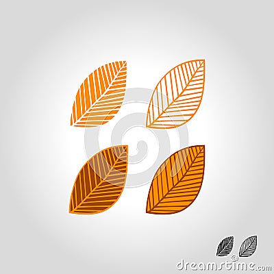 autumn leaf logo, icon and symbol vector illustration Vector Illustration