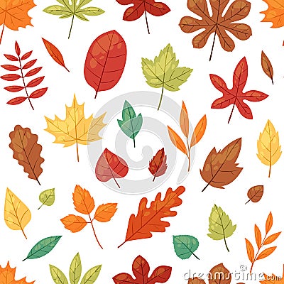 Autumn leaf vector autumnal leaves falling from fallen trees leafed oak and leafy maple or leafing foliage illustration Vector Illustration