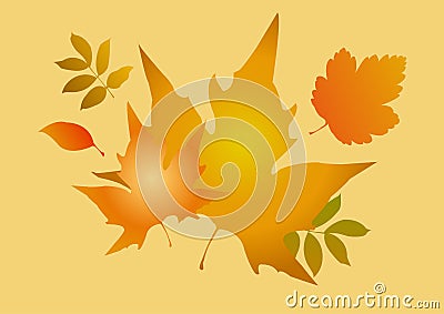 autumn leaves ai gradient graphic Stock Photo