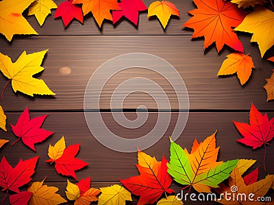 autumn leaves background with colorful autumnal and fallen foliage , Ai Generated Stock Photo
