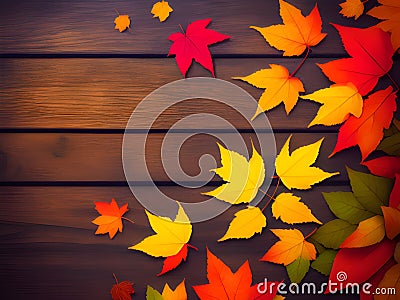 autumn leaves background with colorful autumnal and fallen foliage , Ai Generated Stock Photo