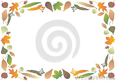 Autumn leaves border Vector Illustration