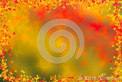 Autumn leaves border background. Thanksgiving concept. Stock Photo