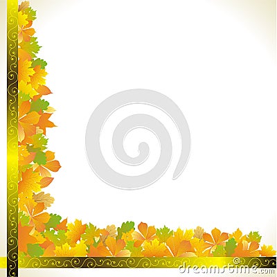 Autumn leaves corner Vector Illustration