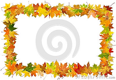 Autumn leaves frame Stock Photo