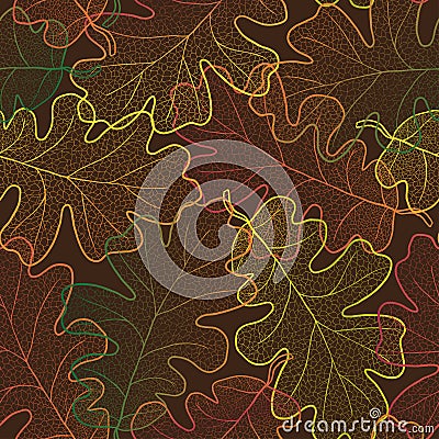 Autumn leaves pattern seamless background. Vector Illustration