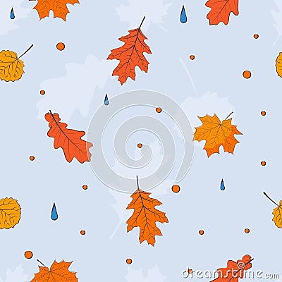 Autumn leaves seamless pattern Vector Illustration