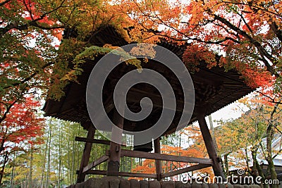 Autumn leaves at Shuzenji temple Stock Photo