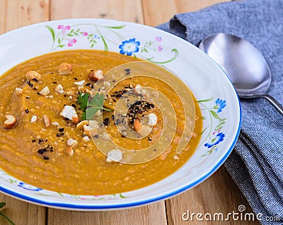 Sweet potato soup Stock Photo