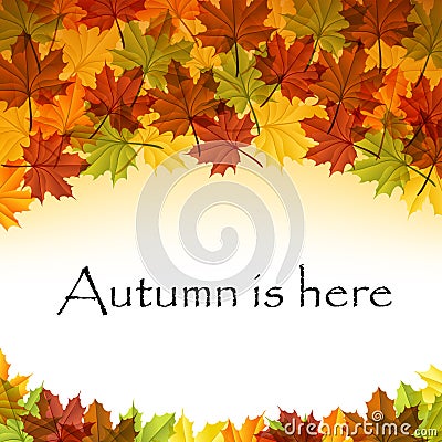 Autumn leaves text frame eps 10 Vector Illustration